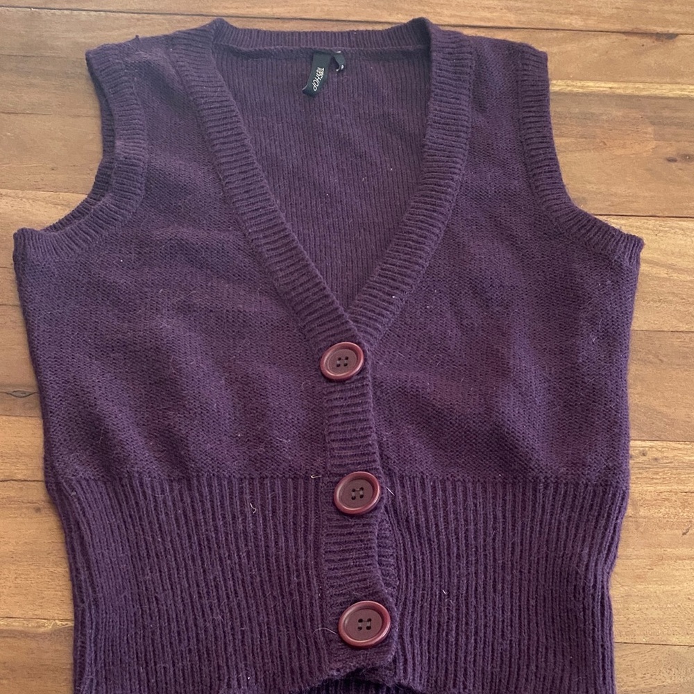 Topshop Purple V-Neck Sweater Vest